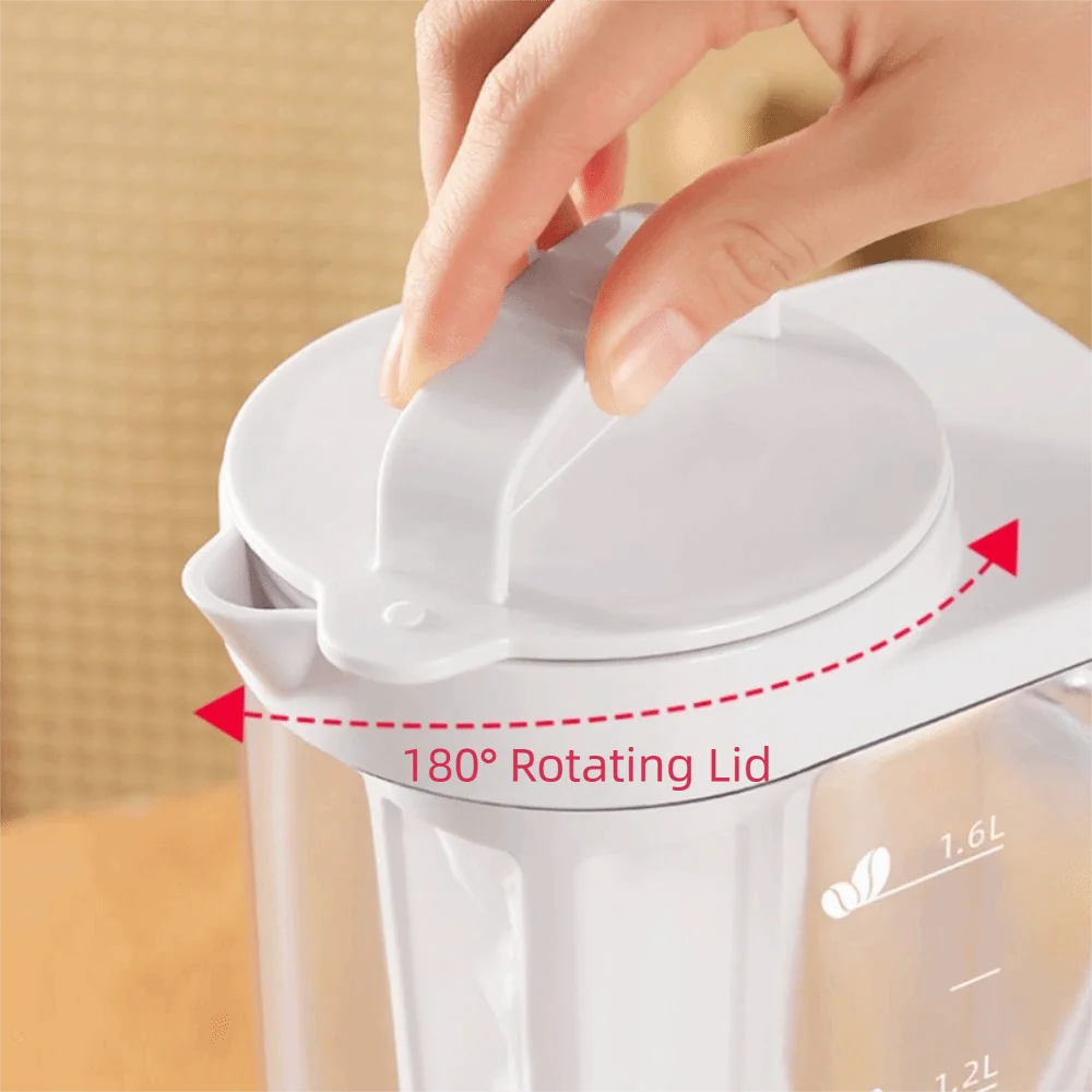 carafe transparent moderne couvercle rotatif poignée amovible grande capacité 1.6l 2.2l filtration intégrée minimaliste