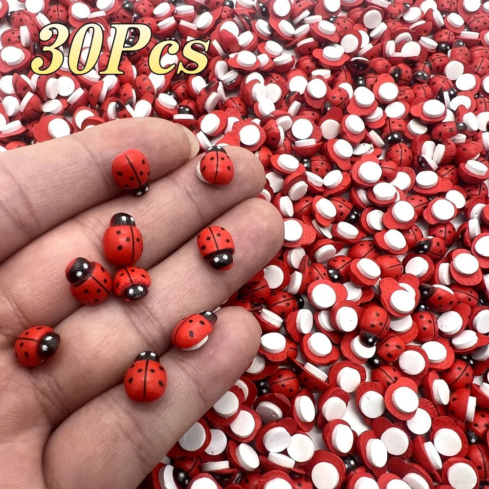 accessoires décoration coccinelle bois rouge adhésif bricolage fêtes cartes diy jardins chambre réaliste