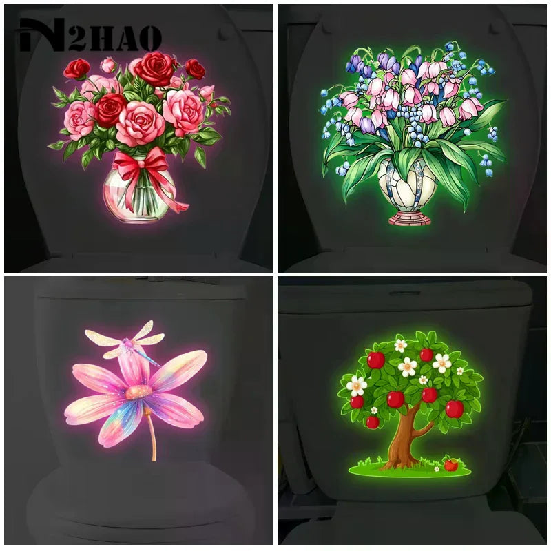 stickers decoratifs lumineux fleurs multicolores papillons arbre fruitier moderne adhésif chambre salon decoration maison