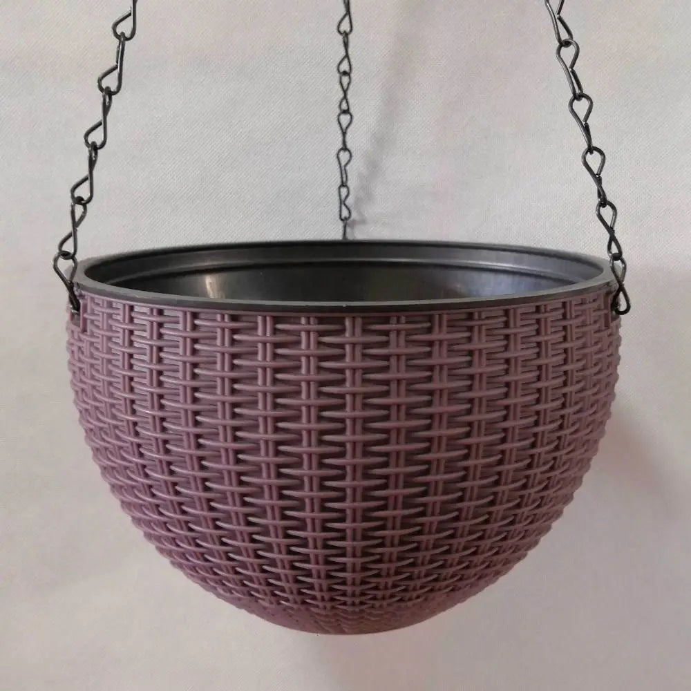 pots suspendus tissés moderne noir bleu rose vert blanc chaînes