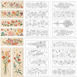 feuilles adhésives broderie motifs floraux fleurs feuilles branches classiques différentes couleurs solubles eau bricolage