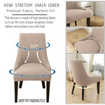 housse chaise motif feuilles beige clair élastique adhésif moderne salon maison
