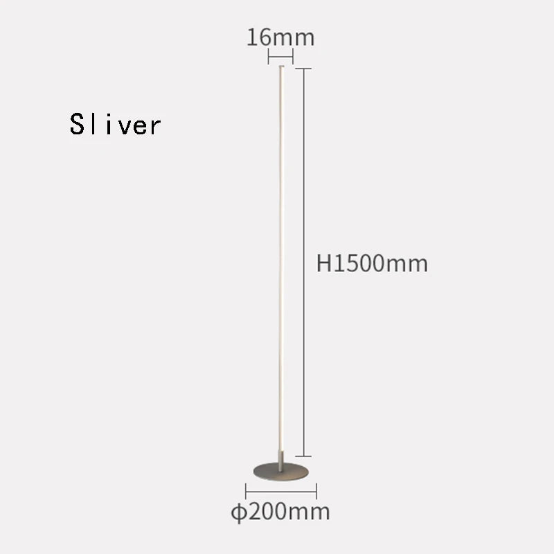 lampe pied moderne bande dorée argentée minimaliste interrupteur bouton led 10w 90 260v