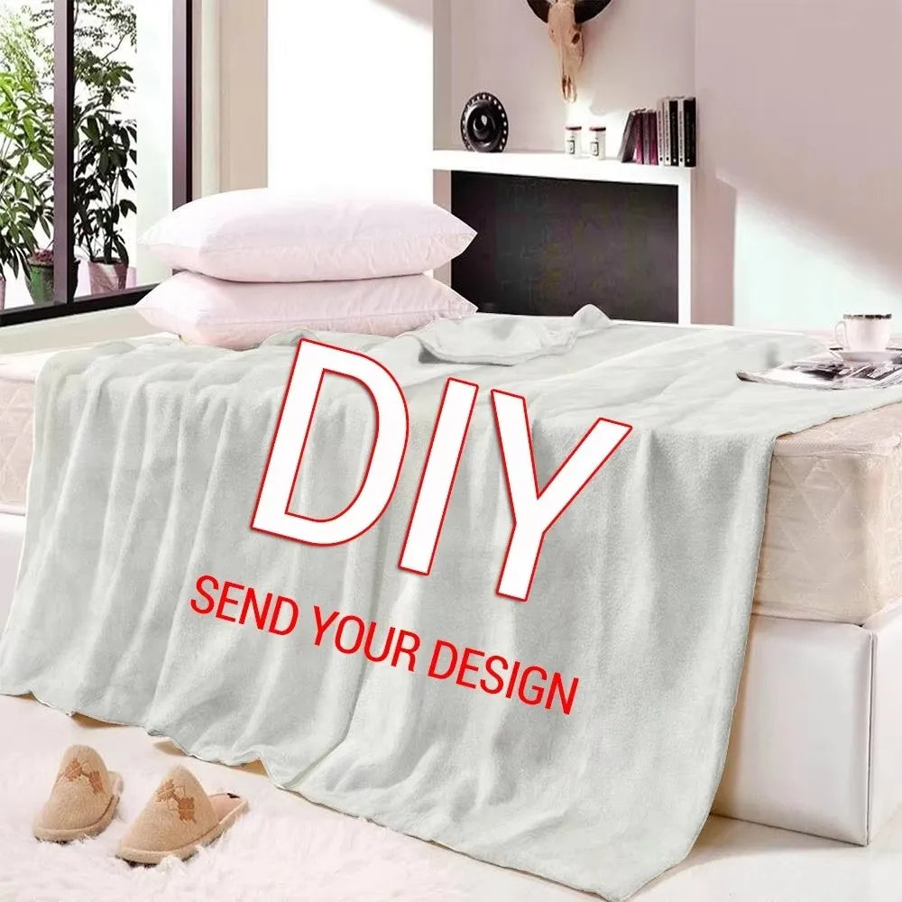 couverture flanelle personnalisée douce gris blanc portable moderne maison