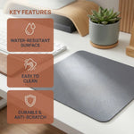 tapis souris cuir résistant gris clair marron noir rose pâle vert olive moderne minimaliste