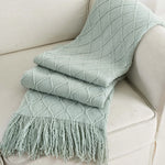 Plaid vert losanges doux pour lit