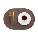 tapis table rectangulaire faux cuir effet lin moderne cuisine salle manger