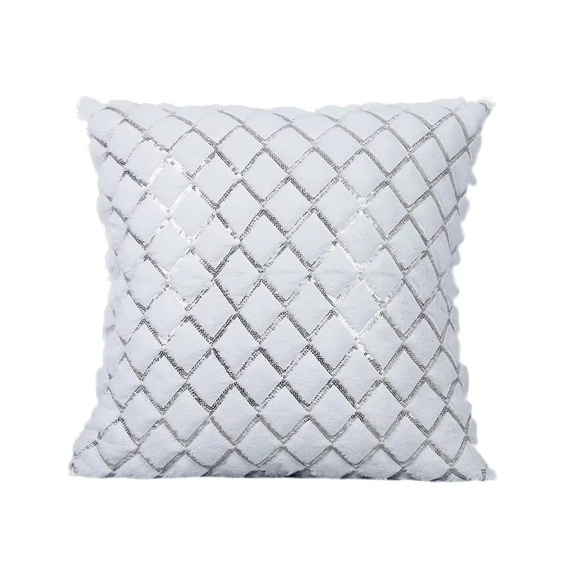 housse coussin géométrique doré moderne 100 polyester 30x50 45x45 blanc or décoration chambre voiture