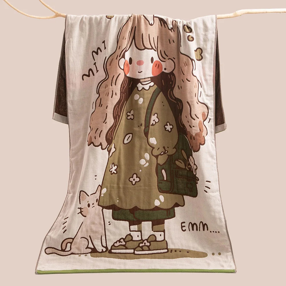 serviette bain coton biologique noël dessin animé moderne rectangle opaque lavable machine haute absorption
