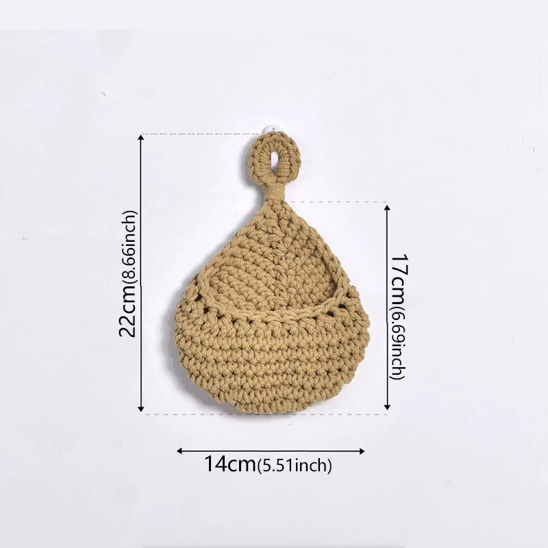 paniers rangement crochet rustique beige respectueux environnement boho chic decoration cuisine
