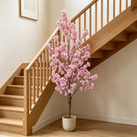 arbre artificiel fleurs cerisier rose clair moderne décoration intérieure mariage salon