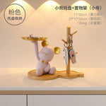 porte clés ours résine moderne blanc rose vert brillant animalier tringle plateau decoration maison