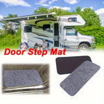 tapis d'étape camping car noir gris uni moelleux antidérapant pratique confortableintérieur véhiculeextérieur porte RV
