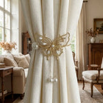 accessoires fenêtres doré blanc papillons élégants décoration intérieure fixations invisibles chaînes