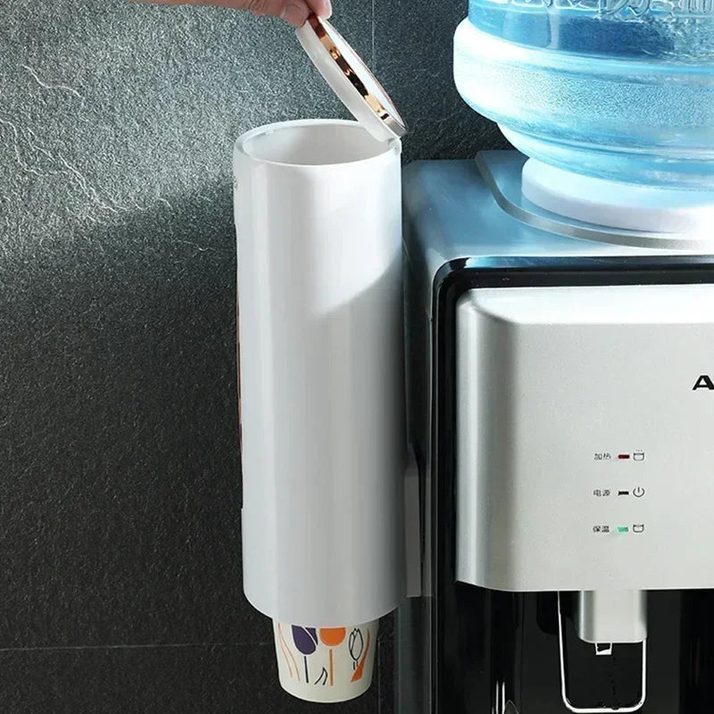 distributeur tasses moderne adhésif vert blanc motif feuilles opaques multifonctionnel