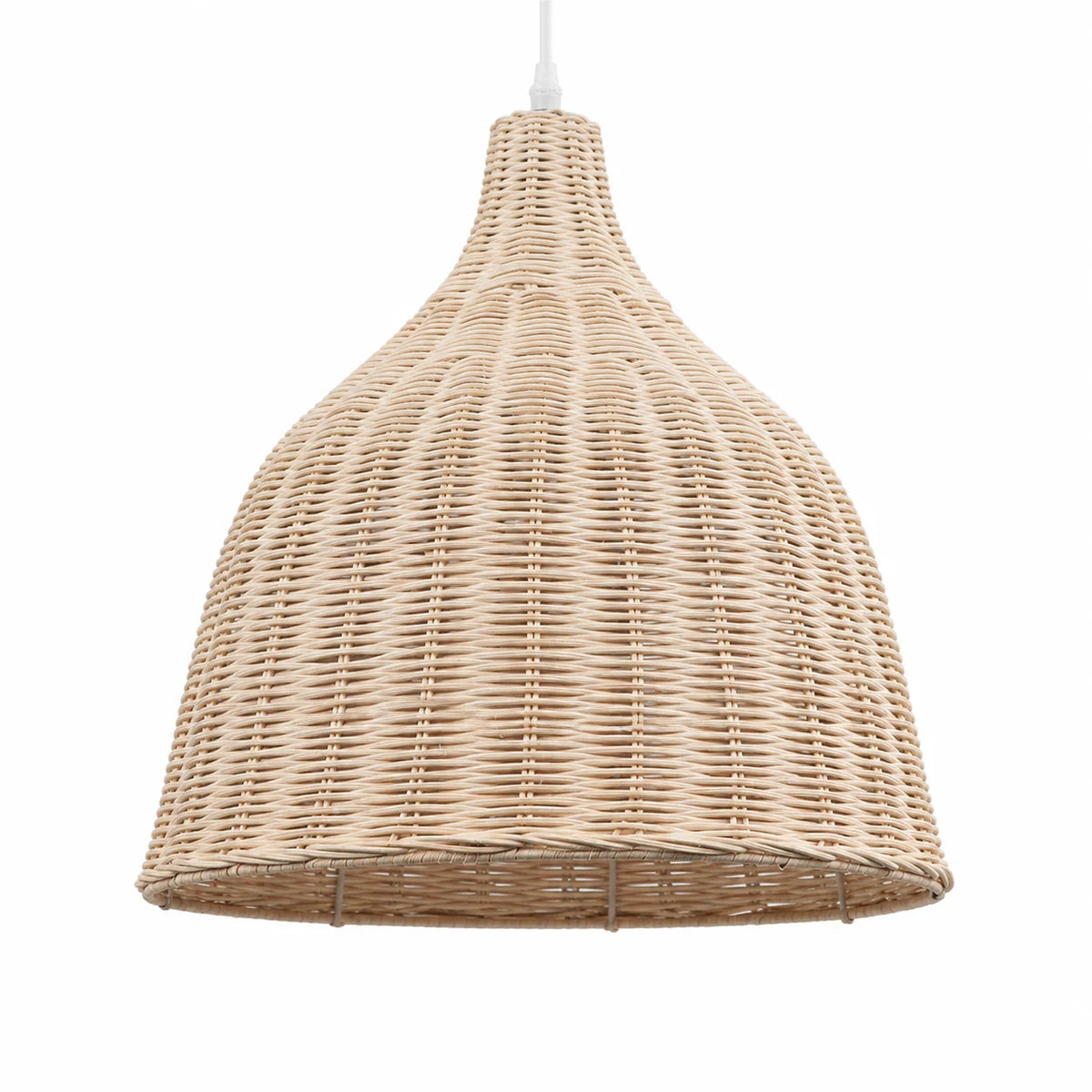 suspension tressée bambou moderne cordon beige clair 3000k 6000k 26cm 35cm 45cm