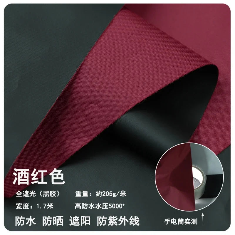 tissu imperméable polyester toile tente largeur 170cm couleur noir rouge blanc beige marine moderne