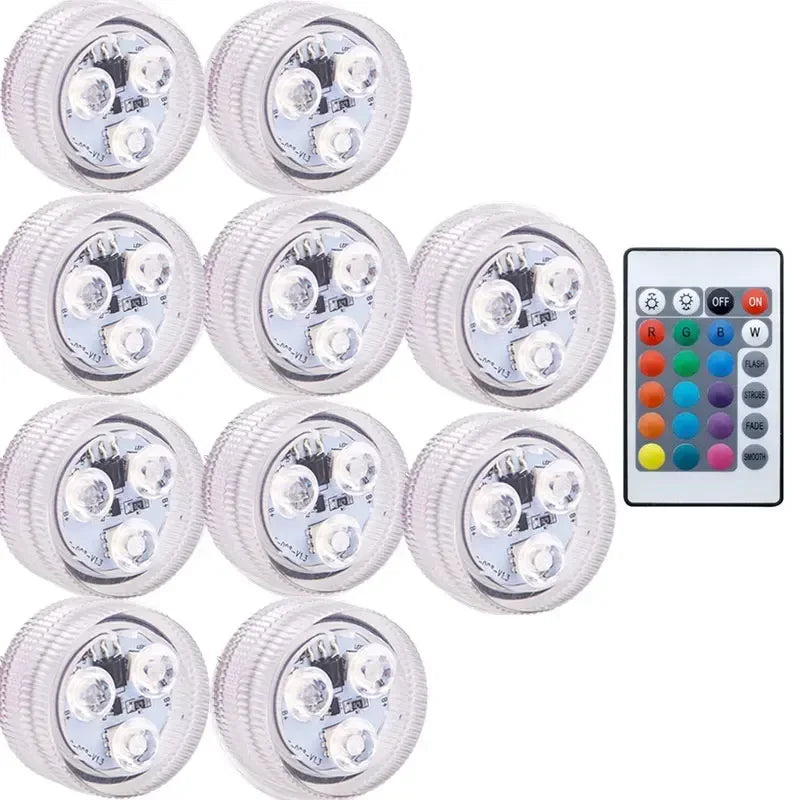 lampe led sous marine rgb transparente moderne ip68 batterie piscine décoration mariage vacances
