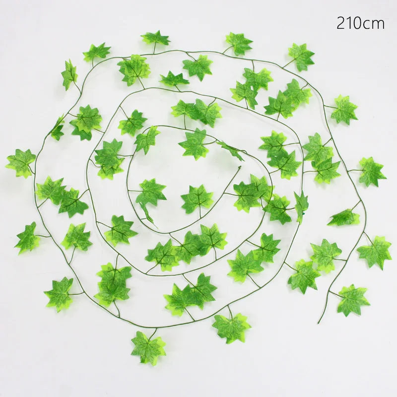 guirlande artificielle feuilles vertes naturelle extérieur accrochée 210cm 240cm décoration mariage fêtes anniversaire événements