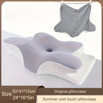 taie d'oreiller mousse mémoire forme coussin ergonomique bleu gris contemporain