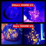 lampe torchon uv rechargeable led noire violette indicateur charge type