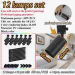 spots noir modernes gu10 12pcs fixés 55x90mm variable intensity