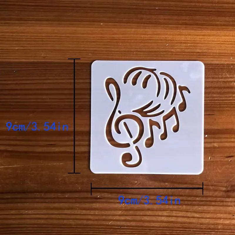 pochoirs stencil blanc notes musicales motifs abstraits moderne graphique peinture murale meubles scrapbooking