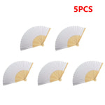 éventail pliant bambou papier blanc rayures traditionnel calligraphie peinture cadeau mariage bricolage