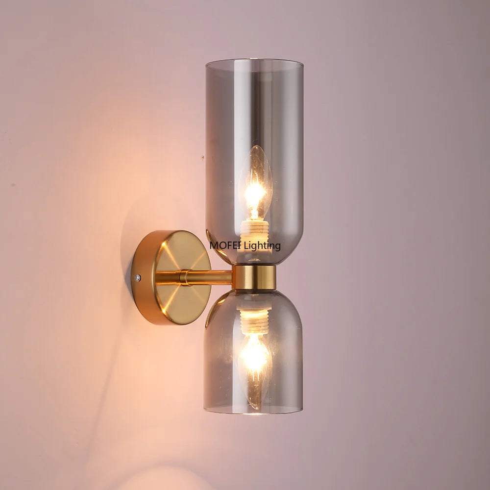lampes murales modernes minimalistes verre transparent noir doré gris blanc
