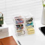 boîte rangement bijoux accessoires cheveux transparent moderne poignées boucles doreilles bracelets rubans élastiques clips