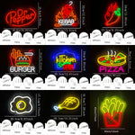 enseigne néon burger kebab pizza dr pepper hot moderne rétro cuisine affaires