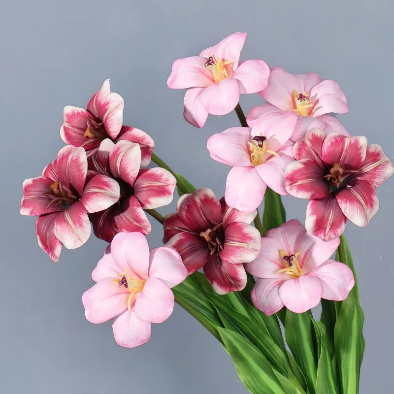 décoration intérieure moderne bouquet tulipes artificielles rose blanc bleu violet 55cm