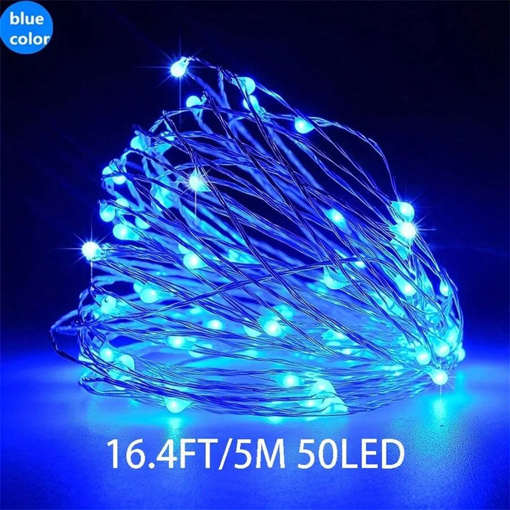 guirlande lumineuse solaire 50 led 100 led 200 led 300 led blanc bleu multicolore