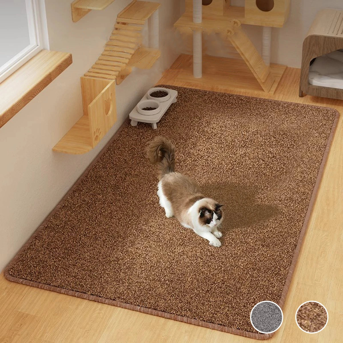 tapis antidérapant protection chat marron clair doux moderne adhésif 40 60cm 50 80cm 100