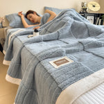 couverture d'hiver épaisse polaire beige motif carreaux douce lit canapé grande taille