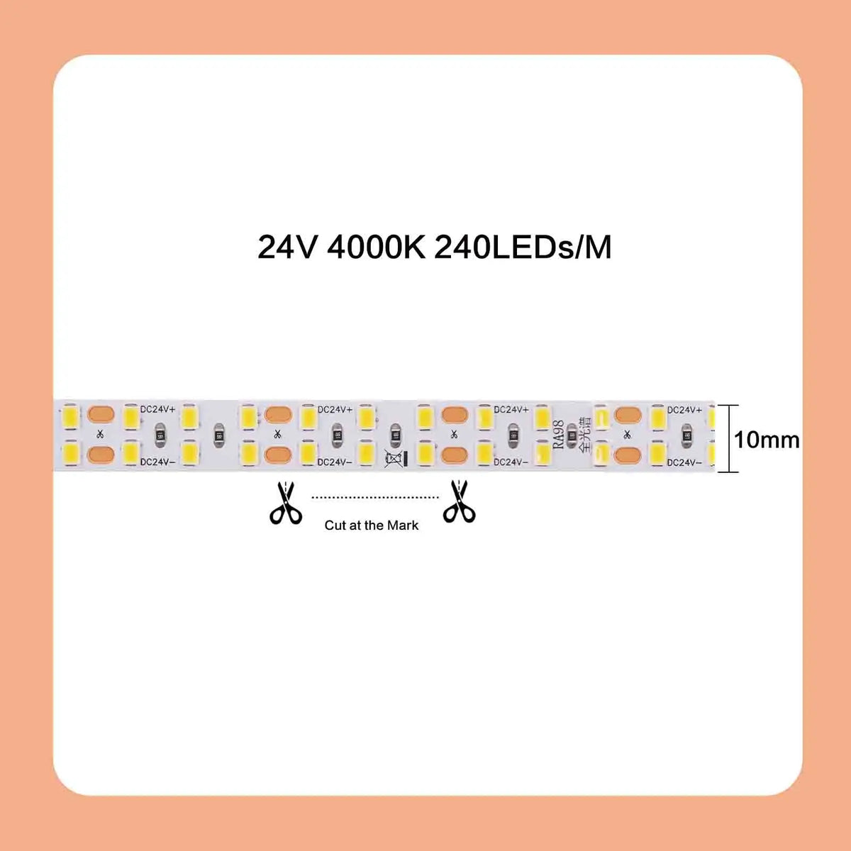ruban led adhésif 24v 3000k 4000k 6000k 120led 180led 240led moderne chambre