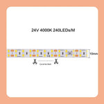 ruban led adhésif 24v 3000k 4000k 6000k 120led 180led 240led moderne chambre