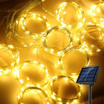 guirlande lumineuse solaire 3m 300leds blanc chaud moderne sans fixation pvc ip65 led