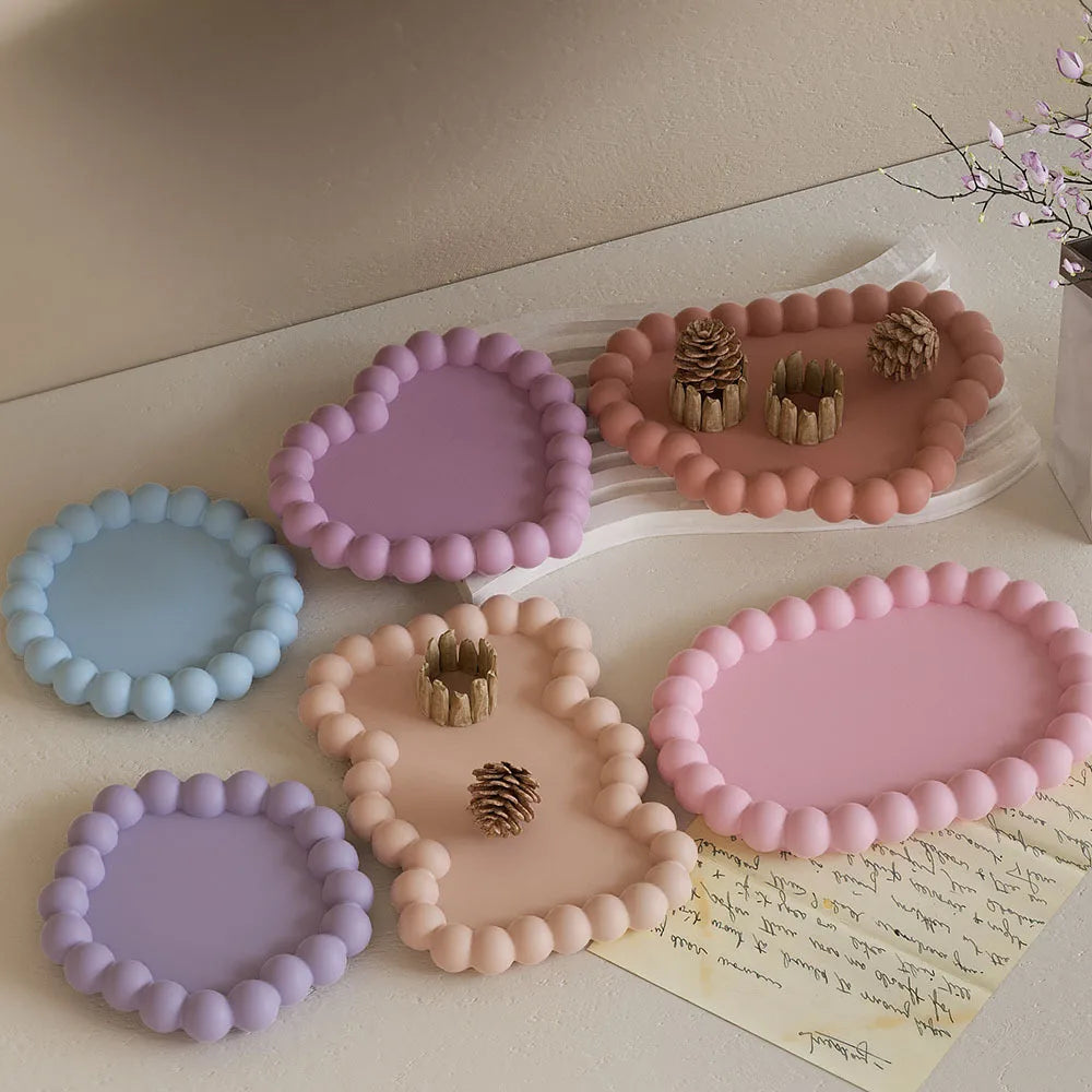 coasters silicone violet rose bleu clair relief moderne élégants bijoux décoration intérieure