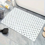 tapis bain douche gris vert perforations anti dérapage moderne salle bain ventilation trous ronds