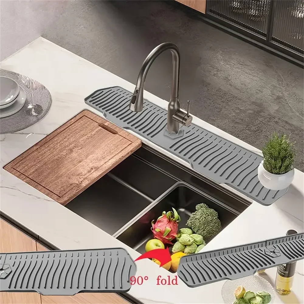 tapis cuisine pliable silicone anti dérapant respectueux environnement moderne noir gris blanc