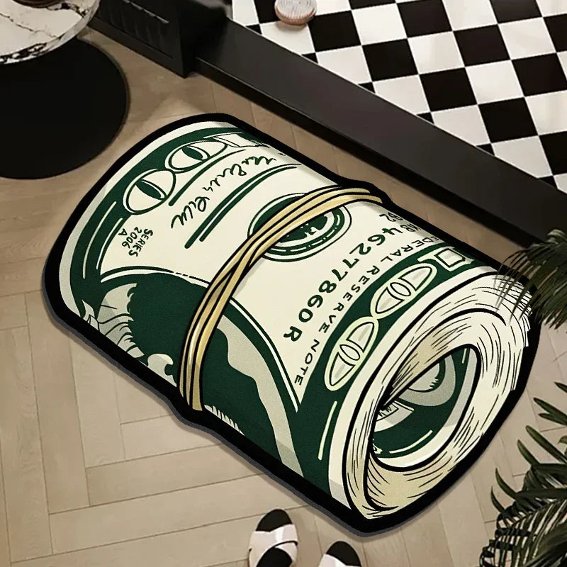 tapis vert blanc noir billets banque moderne antidérapant polyester lavage machine main