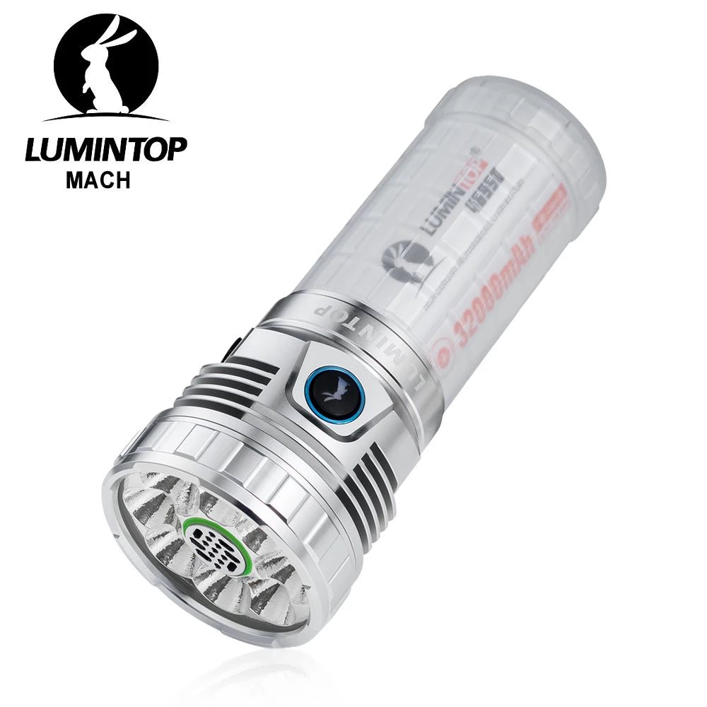 lampe torche led rechargeable oled argentée transparente moderne tactique