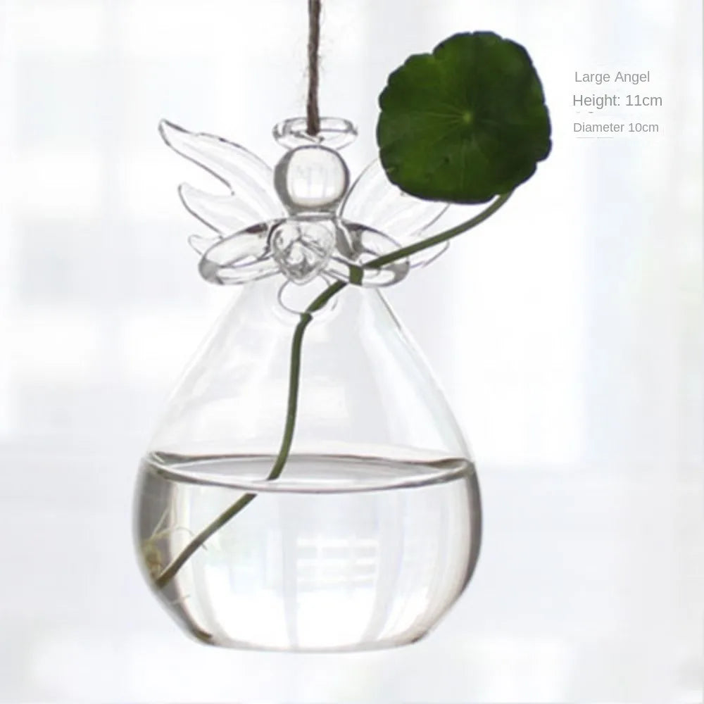 vase suspendu verre transparent moderne plante hydroponique décoration intérieure minimaliste fixations cordelette portable terrarium