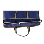 sac main moderne bleu géométrique poignées métalliques carnet stylo papier ruban
