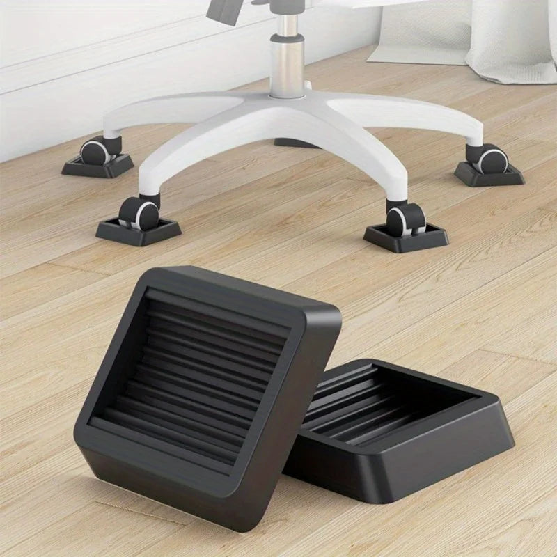 protège roulettes chaise noires rayures horizontales adhésif moderne kit antidérapant sols bois dur