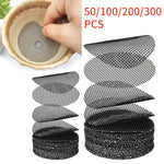 filtre graines noir maille fine pratique adhésif 10x10cm 7.5x7.5cm drainage plantes pots jardinerie