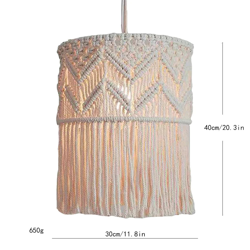 suspension macramé tissé main franges boho chic corde coton beigeclair designintérieur