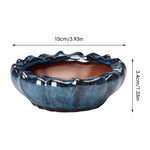 cache pot céramique bleu rose texture granuleuse classique décoration intérieure fleur plante verte non