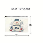 sac rangement polyestère pliable blanc motif bouteille médicaments rouge illustrations techniques humoristiques portable
